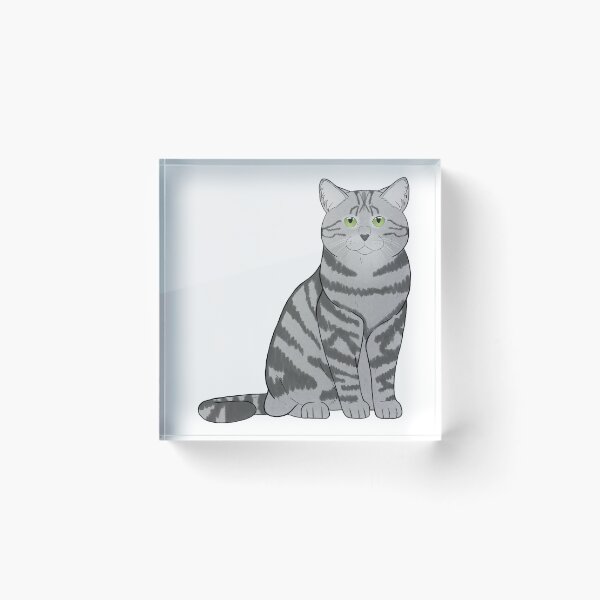 Item preview, British shorthair silver tabby  designed and sold by Cynthiaetal.