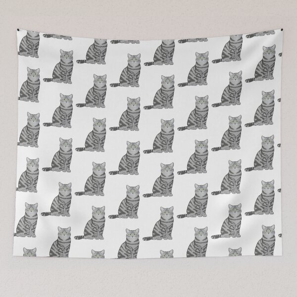 Item preview, British shorthair silver tabby  designed and sold by Cynthiaetal.