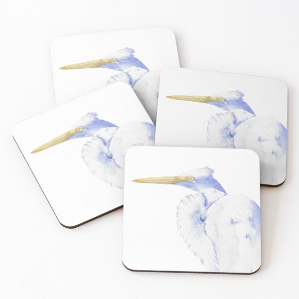 Item preview, Great egret watercolor portrait designed and sold by L'Atelier Oranjade.