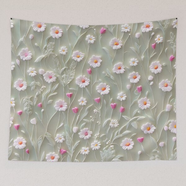 Item preview, Realistic delicate 3D wild flowers part 2 - expressive botanical pattern designed and sold by My-fake-places.