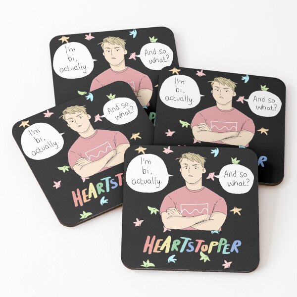 Item preview, Nick Nelson - Im bi actually and so what - Heartstopper leaves (Black background) designed and sold by Mabel-rgz.