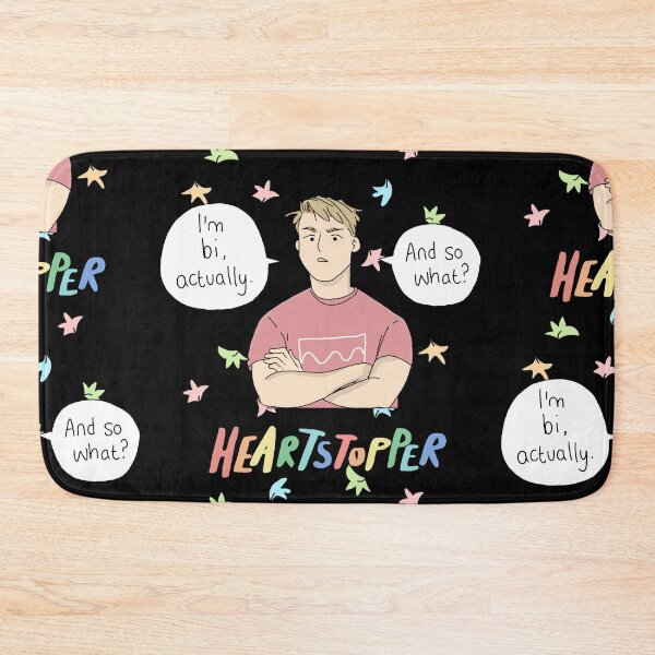 Item preview, Nick Nelson - Im bi actually and so what - Heartstopper leaves (Black background) designed and sold by Mabel-rgz.