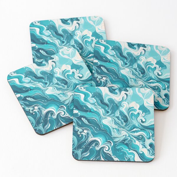Item preview, Aqua Ocean Turquoise Abstract  designed and sold by PatternBouquet.