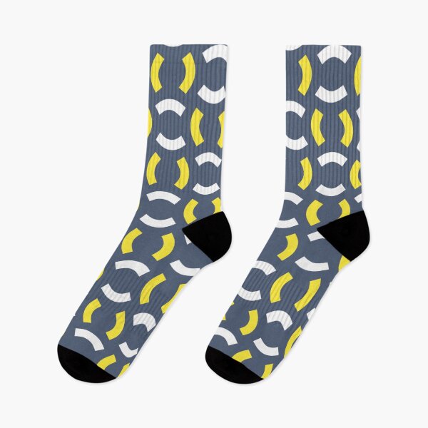 Item preview, Slate Gray Yellow Crescent Geometric Abstract Arc Wave Line Oval Shapes Modern Celestial Pattern designed and sold by PenguinForests.