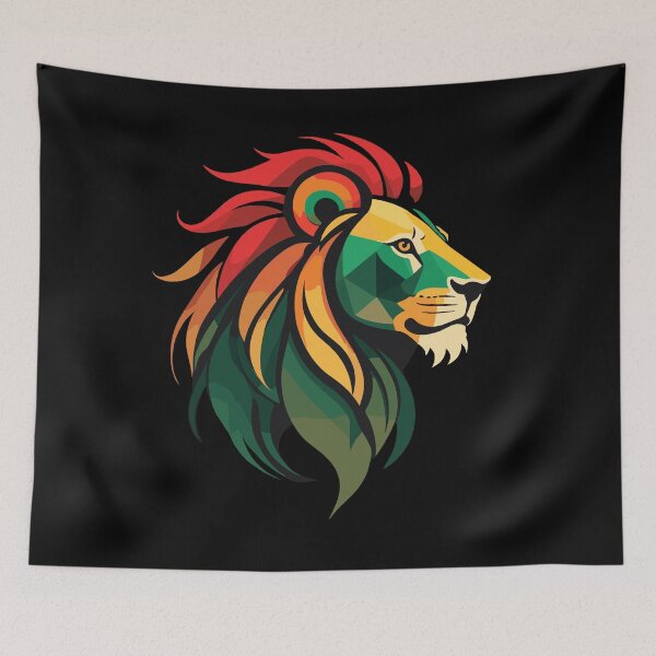Item preview, Vintage Lion Silhouette in Red, Gold, and Green designed and sold by reggaeartgifts.