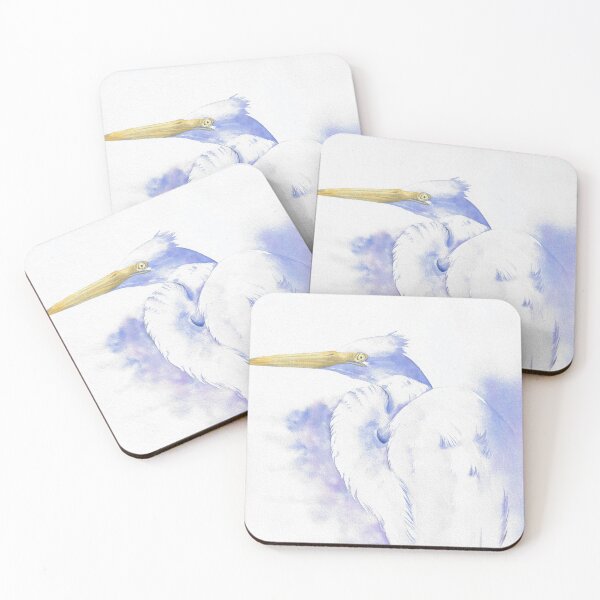 Item preview, Great egret watercolor portrait v2 designed and sold by L'Atelier Oranjade.
