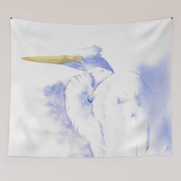 Item preview, Great egret watercolor portrait v2 designed and sold by L'Atelier Oranjade.
