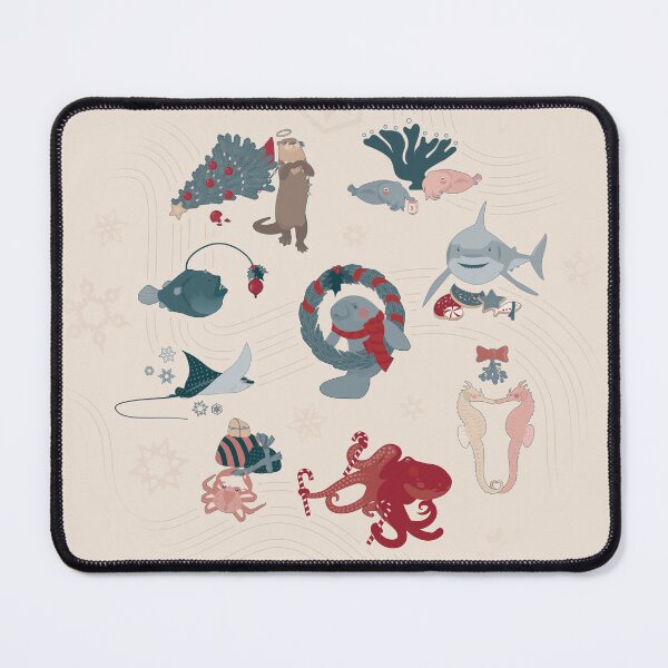Item preview, Holiday marine animals pattern — Christmas and Hanukkah — version 2 designed and sold by Hrutger.