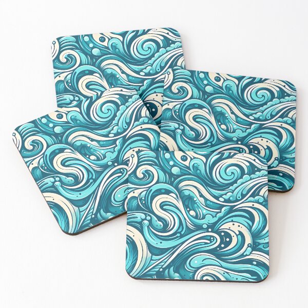 Item preview, Aqua Ocean Turquoise Abstract Design designed and sold by PatternBouquet.