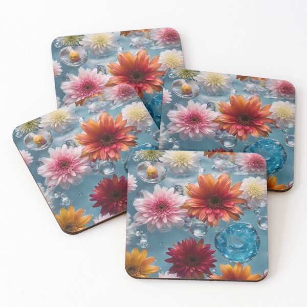 Item preview, colorful flowers in crystal clear water designed and sold by navigatorsteel.