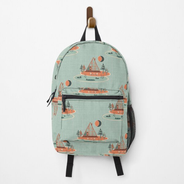 Item preview, A-Frame Cabin Retro Mid-Century Modern Aqua designed and sold by AsterSprig.