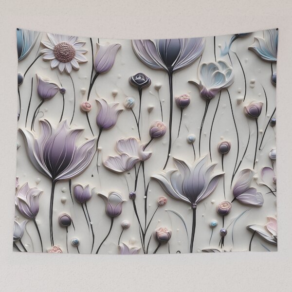 Item preview, Realistic delicate 3D wild flowers part 4 - expressive botanical pattern. designed and sold by My-fake-places.