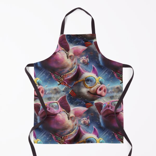 Item preview, Superhero Pigs in Flight: Neon Pink Rebellion with Cosmic Sapphire Streaks and Stardust Sprinkles designed and sold by polonuim210.