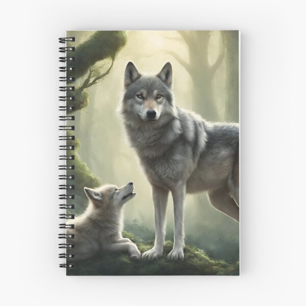 Item preview, wolf with his mother in the enchanted forest designed and sold by navigatorsteel.