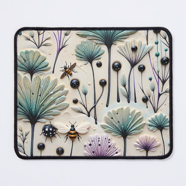 Item preview, Realistic delicate 3D wild flowers and insects part 1 - expressive botanical pattern. designed and sold by My-fake-places.