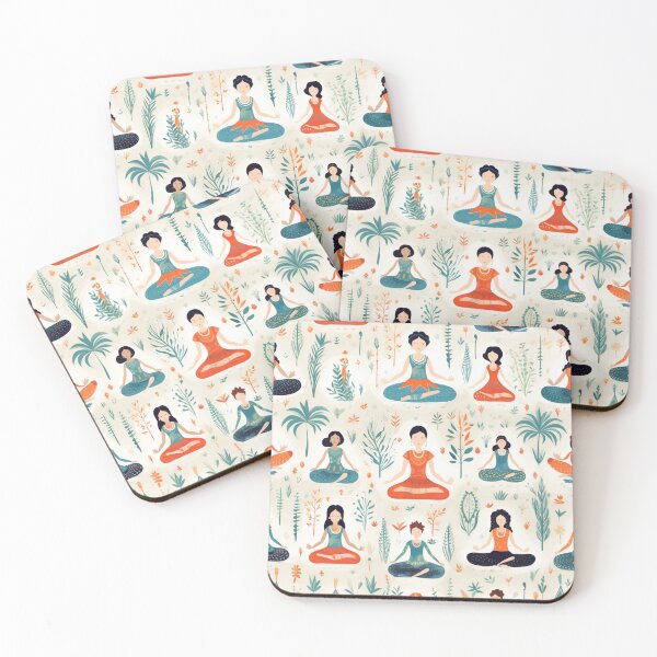 Item preview, Yoga positions abstract pattern designed and sold by SmileshareShop.