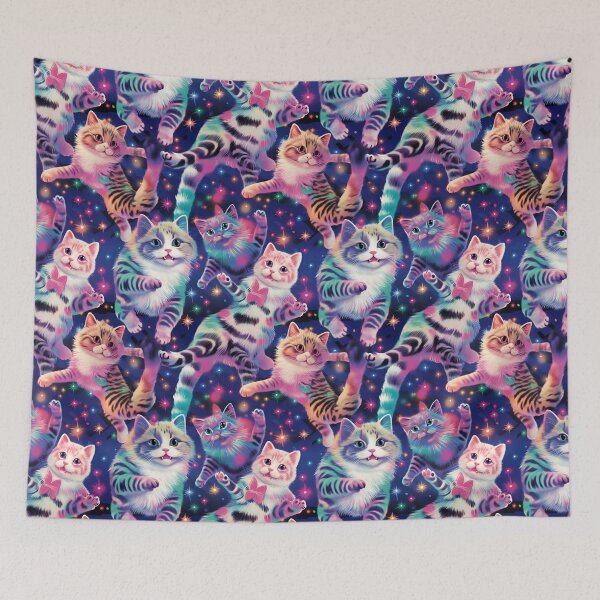 Item preview, Neon Glow TikTok Dancing Cats: 80s Disco Anime Extravaganza with Glitter Confetti Showers designed and sold by polonuim210.
