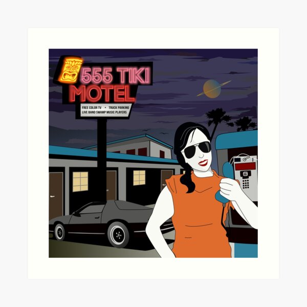 Swamp Music Players, 555 Tiki Motel payphones and Los Angeles motels, the terminator Art Print