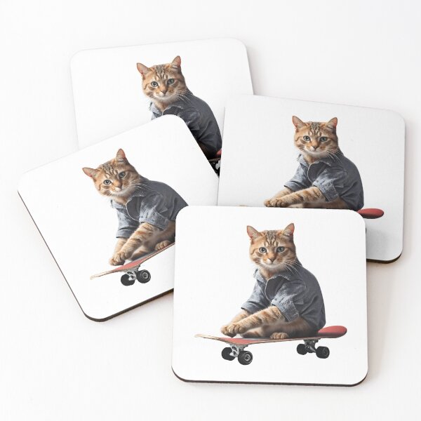 Item preview, little cat on skateboard designed and sold by navigatorsteel.