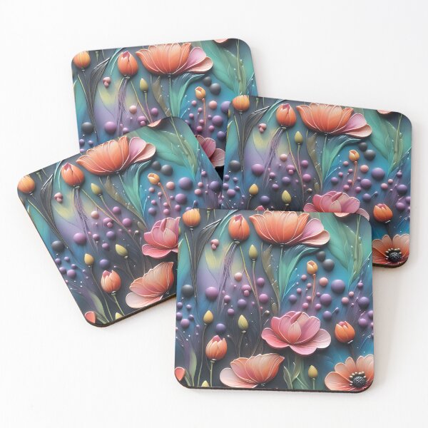 Item preview, Realistic delicate 3D wild flowers - expressive botanical pattern. designed and sold by My-fake-places.
