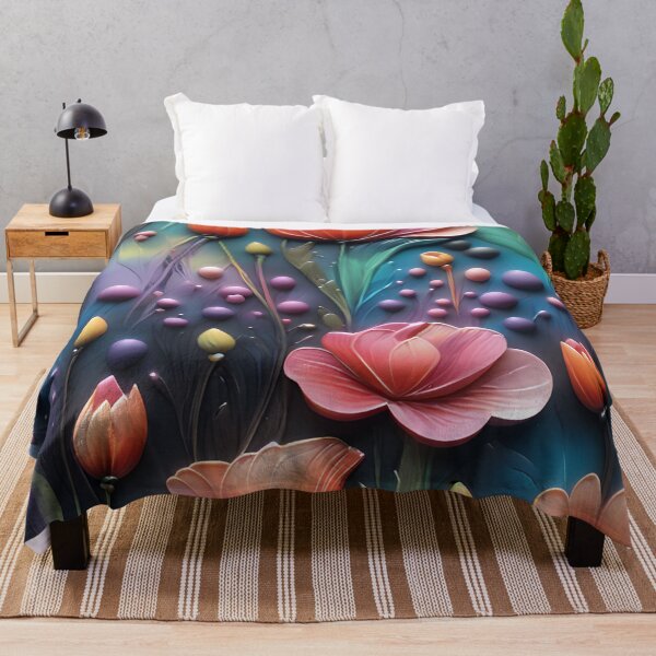 Item preview, Realistic delicate 3D wild flowers - expressive botanical pattern. designed and sold by My-fake-places.