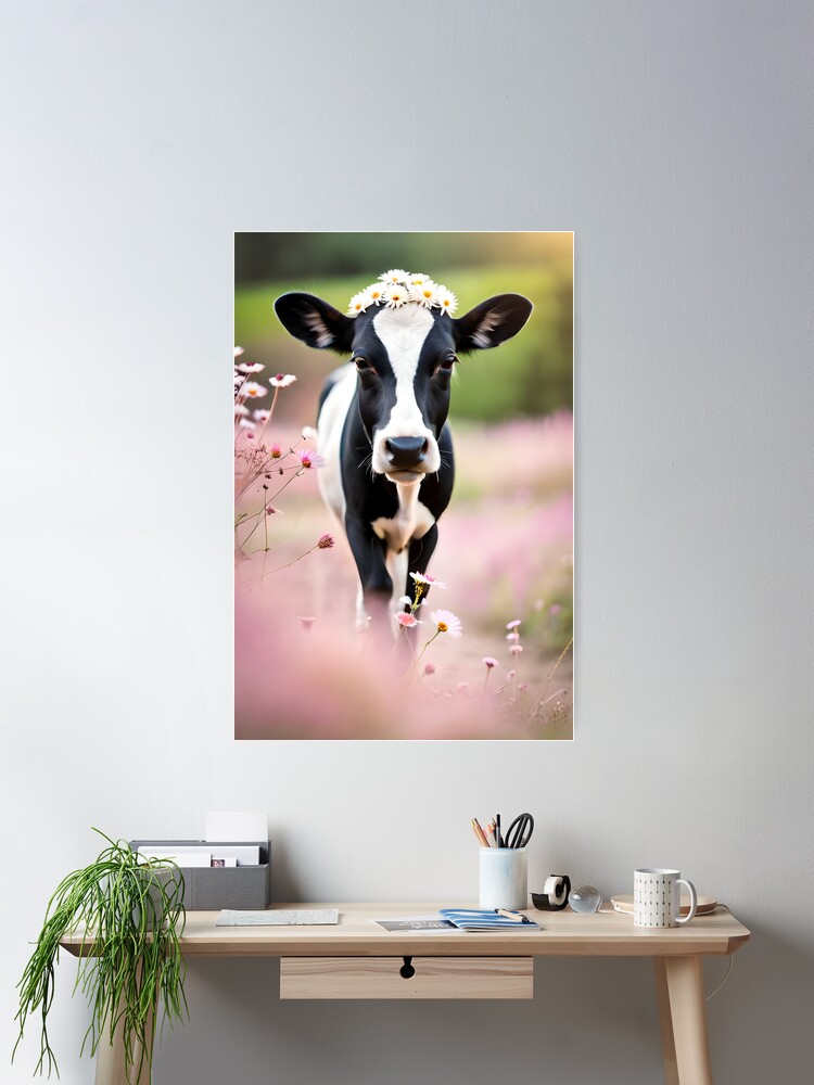 Thumbnail 1 of 3, Poster, AI Art- Cow #1 designed and sold by wohnfuehlfabrik.