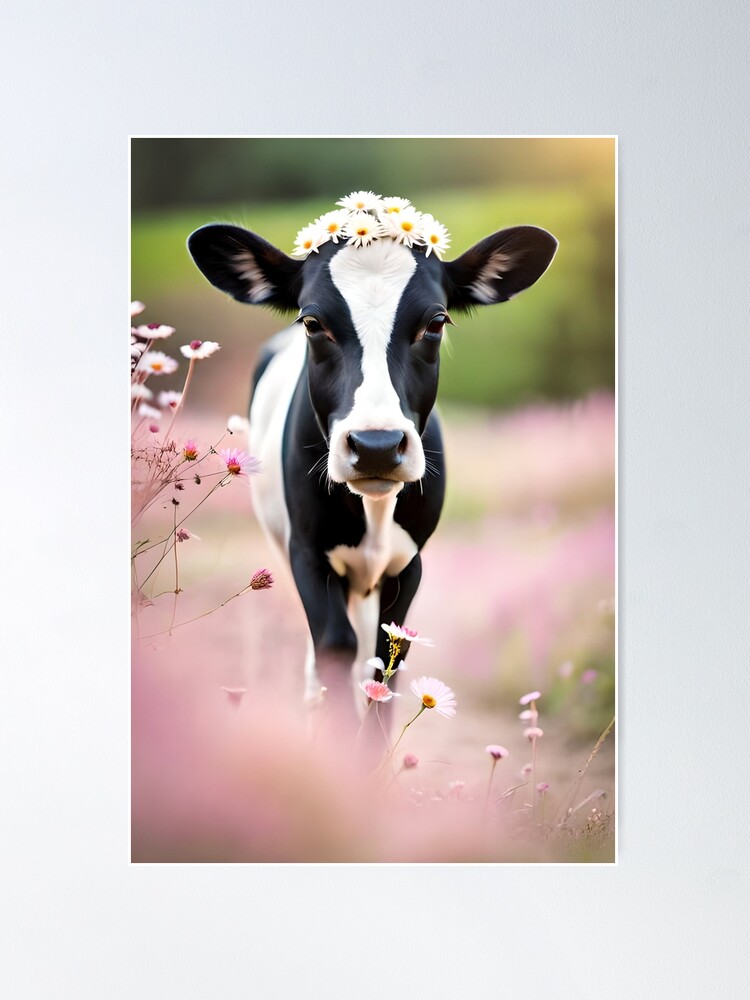 Thumbnail 2 of 3, Poster, AI Art- Cow #1 designed and sold by wohnfuehlfabrik.