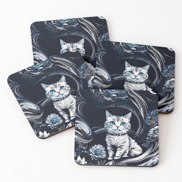 Item preview, starry night cat designed and sold by ZenStickConcept.