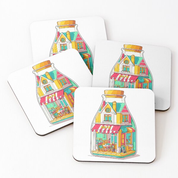 Item preview, Cafe Shop in a Glass Bottle designed and sold by ComputeUnit.