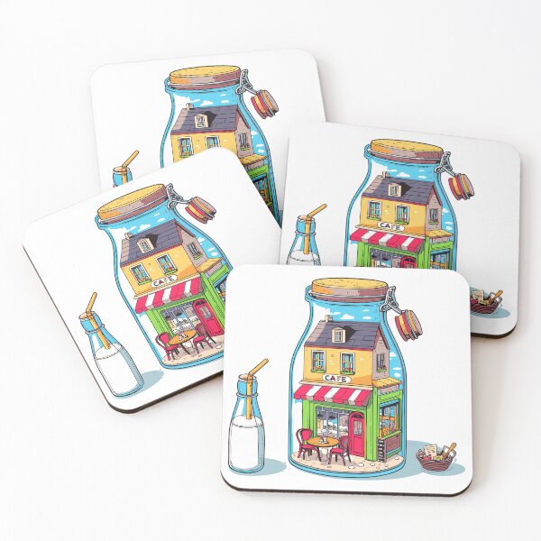 Item preview, Cafe Shop in a Glass Bottle designed and sold by ComputeUnit.
