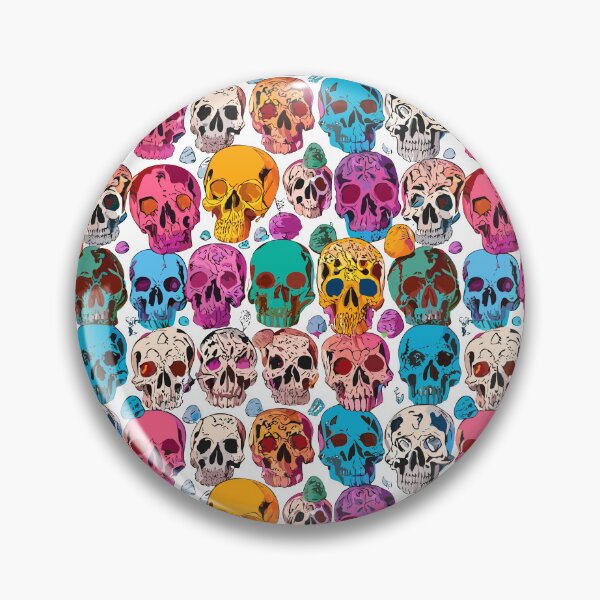Item preview, Flashy Colored Human Skulls Pattern designed and sold by MindenBrings.