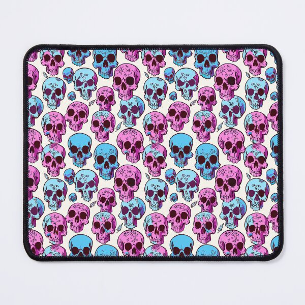 Item preview, Pink and Blue Human Skulls Pattern designed and sold by MindenBrings.