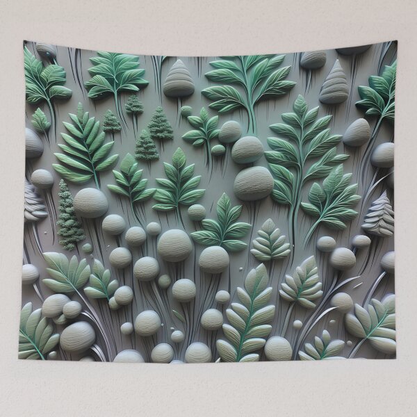 Item preview, Realistic delicate 3D wild leaves - expressive botanical pattern. designed and sold by My-fake-places.