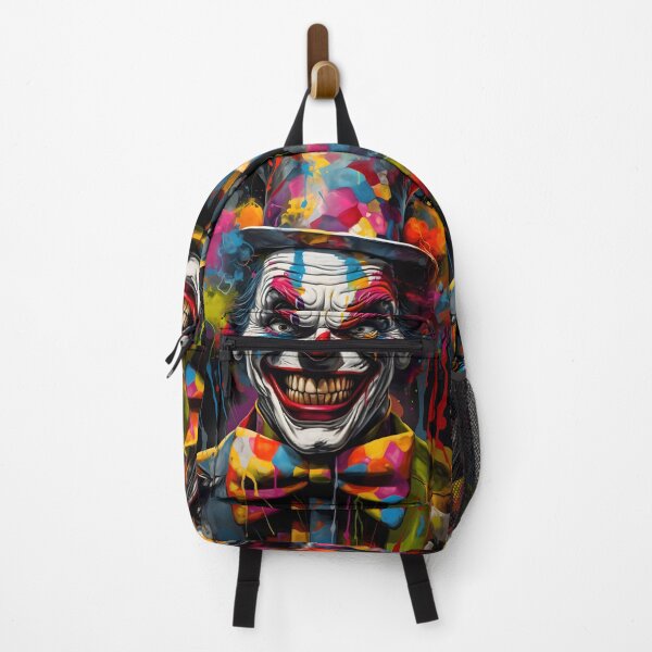 Item preview, Scary clown in the style of colorful street art murals designed and sold by AI-Only Creations.