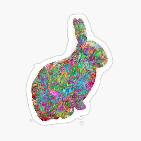 Colorful Bunny Love Sticker