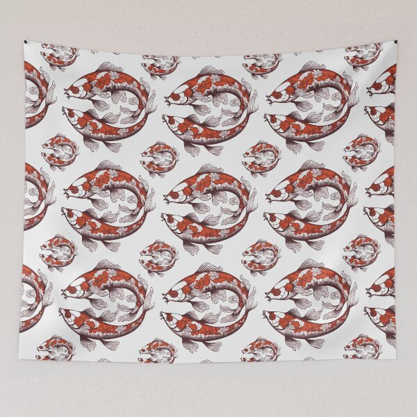 Item preview, Asian Style Koi Fish Circle Pattern designed and sold by MindenBrings.