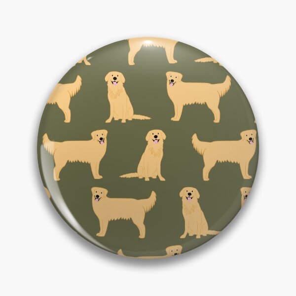 Aperçu de l'œuvre Langues Golden Retriever remuant sur vert olive créée et vendue par Nickwilljack.