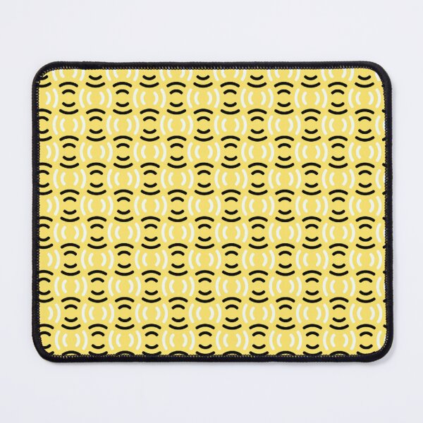 Item preview, Sunshine Yellow Black White Semicircles Lines Waves Arcs Curves Shapes Geometrical Cheerful Pop Art Pattern designed and sold by PenguinForests.