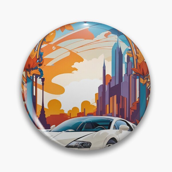Item preview, Sport Car City Sunset retro vintage floral design designed and sold by BorgSpareParts.