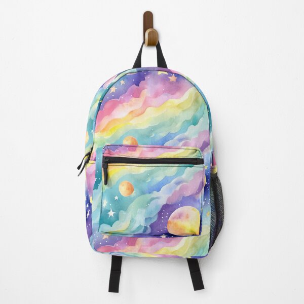 Item preview, Pastel Rainbow Galaxy Planets and Clouds designed and sold by craftyvixenart.