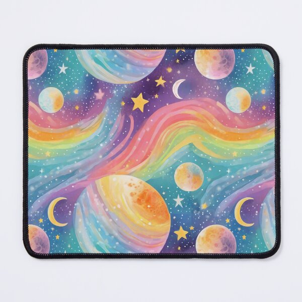 Item preview, Pastel Rainbow Moon and Planet Galaxy designed and sold by craftyvixenart.
