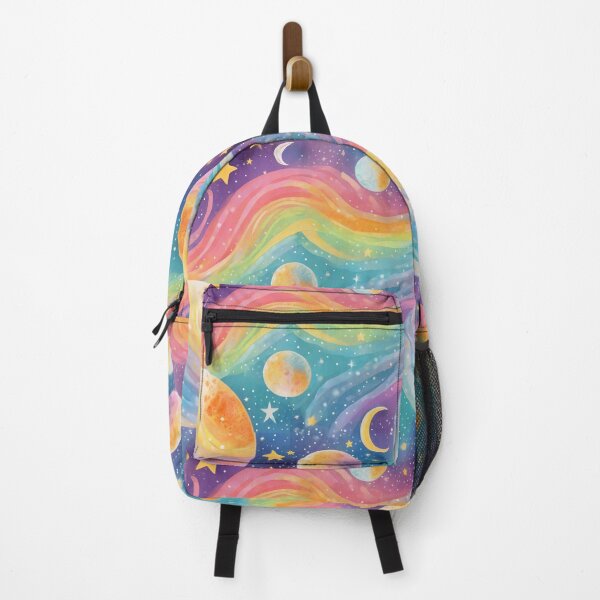 Item preview, Pastel Rainbow Moon and Planet Galaxy designed and sold by craftyvixenart.