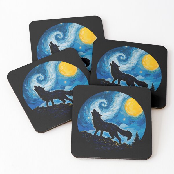 Item preview, Wolf Howling Into The Starry Night designed and sold by 4TeeToo.