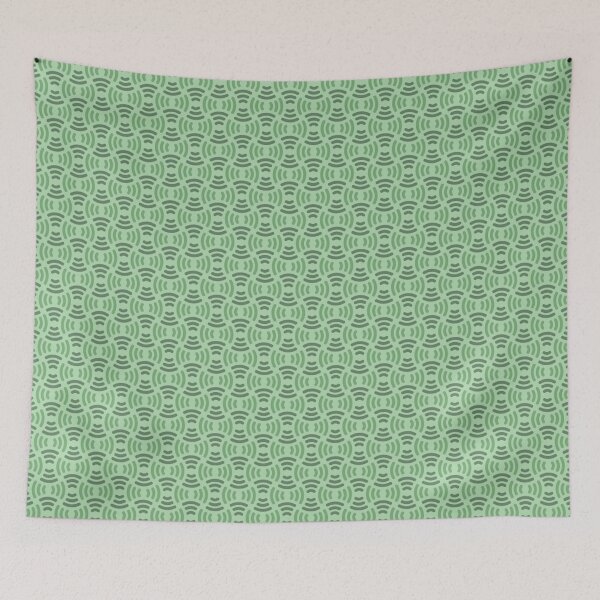Item preview, Sage Pastel Mint Green Curves Waves Lines Art Nouveau Warm Color Pattern designed and sold by PenguinForests.