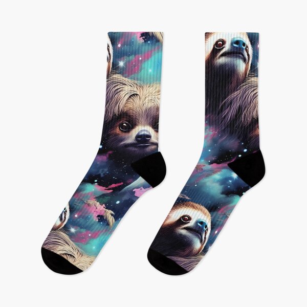 Item preview, Interstellar Sloth Odyssey: Nebula Fur and Starshower Eyes in Vaporwave Futurism designed and sold by polonuim210.