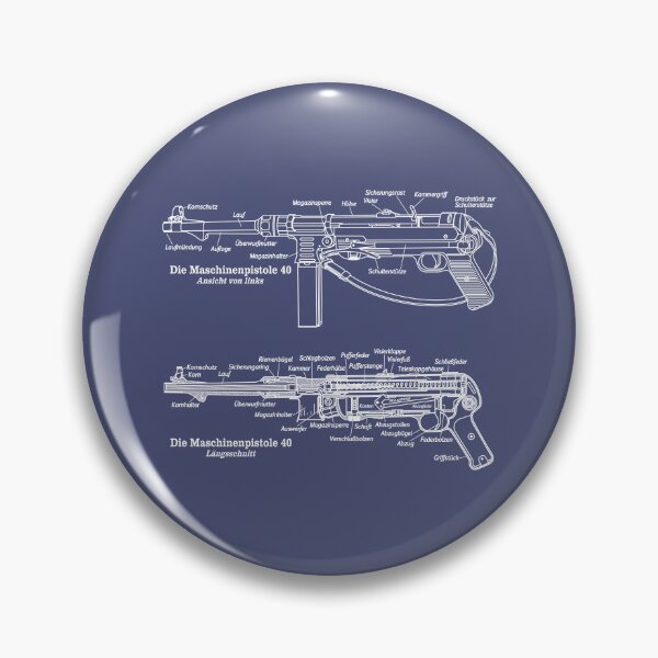 Item preview, MP40 German WW2 Submachine Gun Maschinenpistole 40 Cross Section Inside Diagrams designed and sold by MilitaryMart.