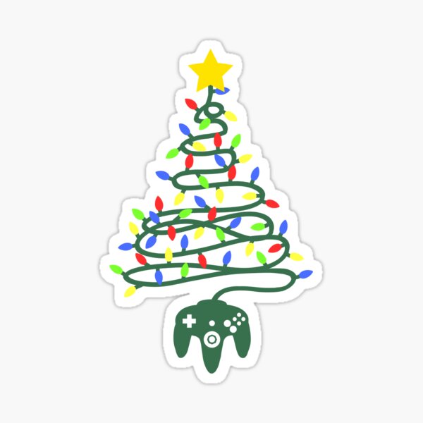 Vista previa del artículo con la obra «Árbol de Navidad del controlador de juegos (64)», diseñado y vendido por Toffee Bee.