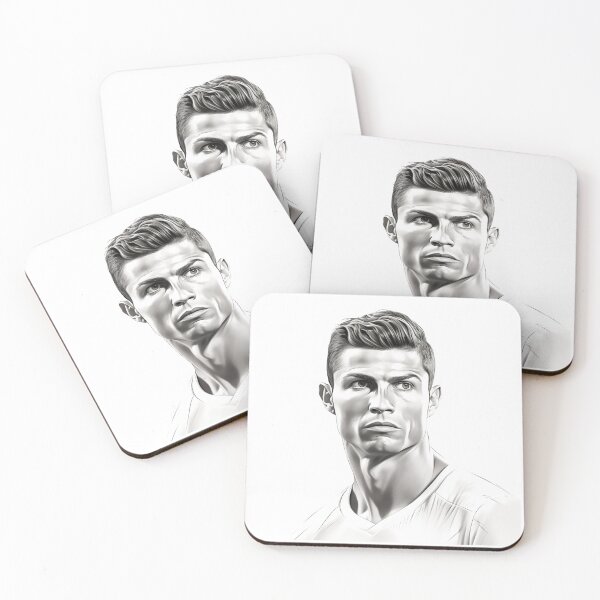 Item preview, Portrait Cristiano Ronaldo black and white design designed and sold by Carinaprint.