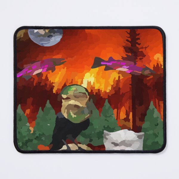 Item preview, watercolor cat in burning forest designed and sold by Storiesforyou.