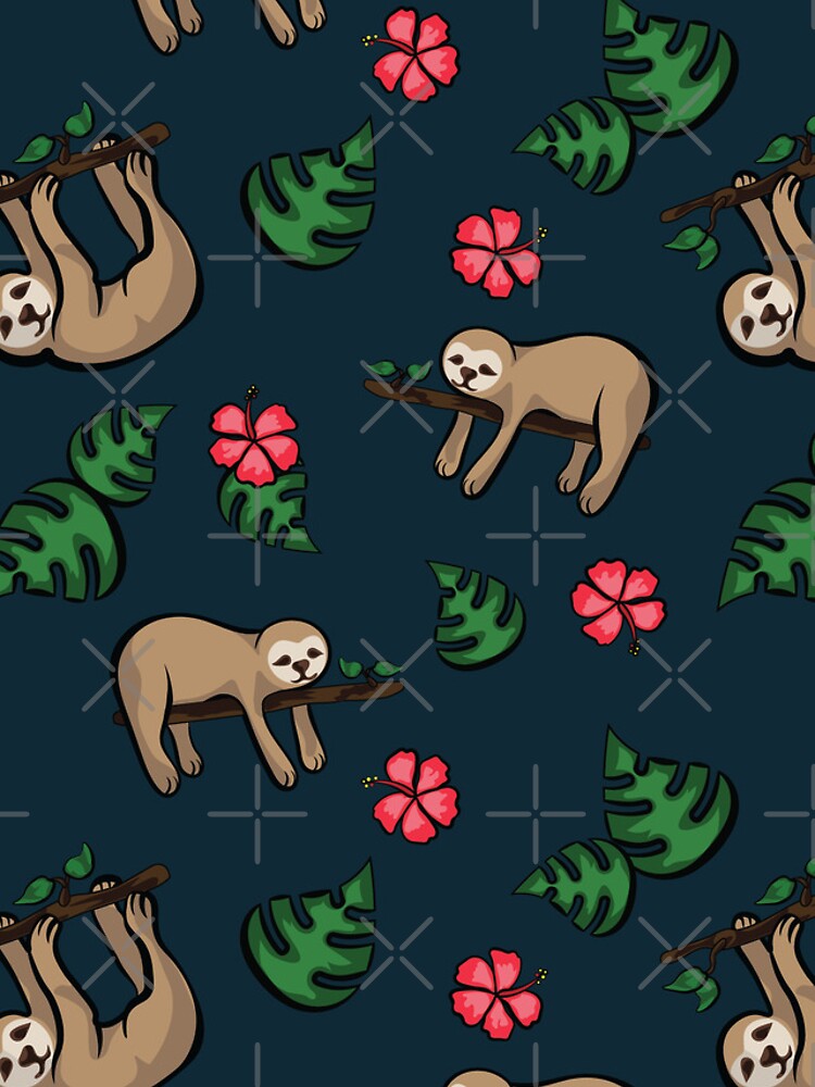 Thumbnail 4 of 4, Samsung Galaxy Phone Case, Minimalist Tropical Sloth Pattern designed and sold by InkLayer.